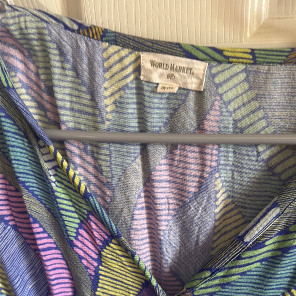 World Market Colorful Patterned cover up dress, beach, pool and errands.